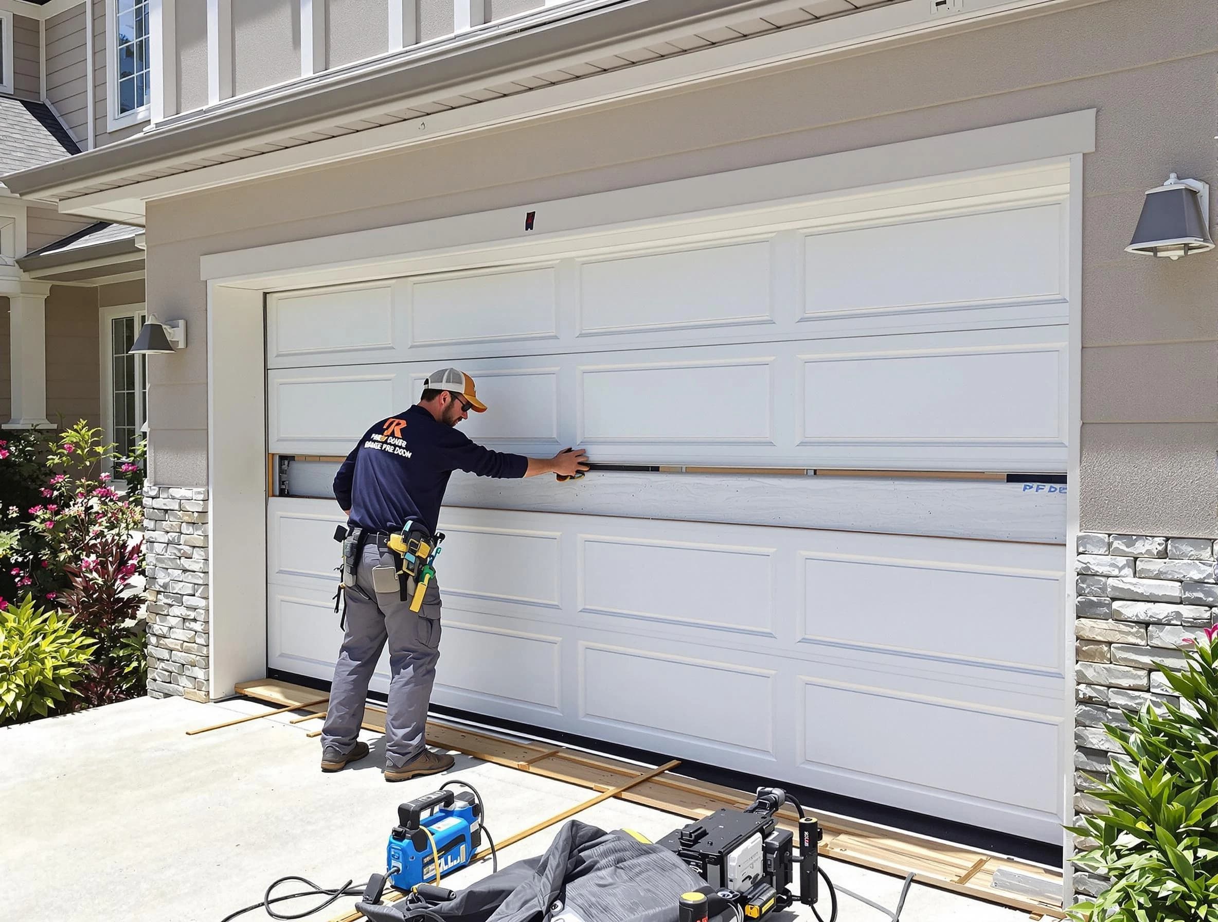 Margaret Garage Door Repair team performing complete garage door replacement at Margaret residence