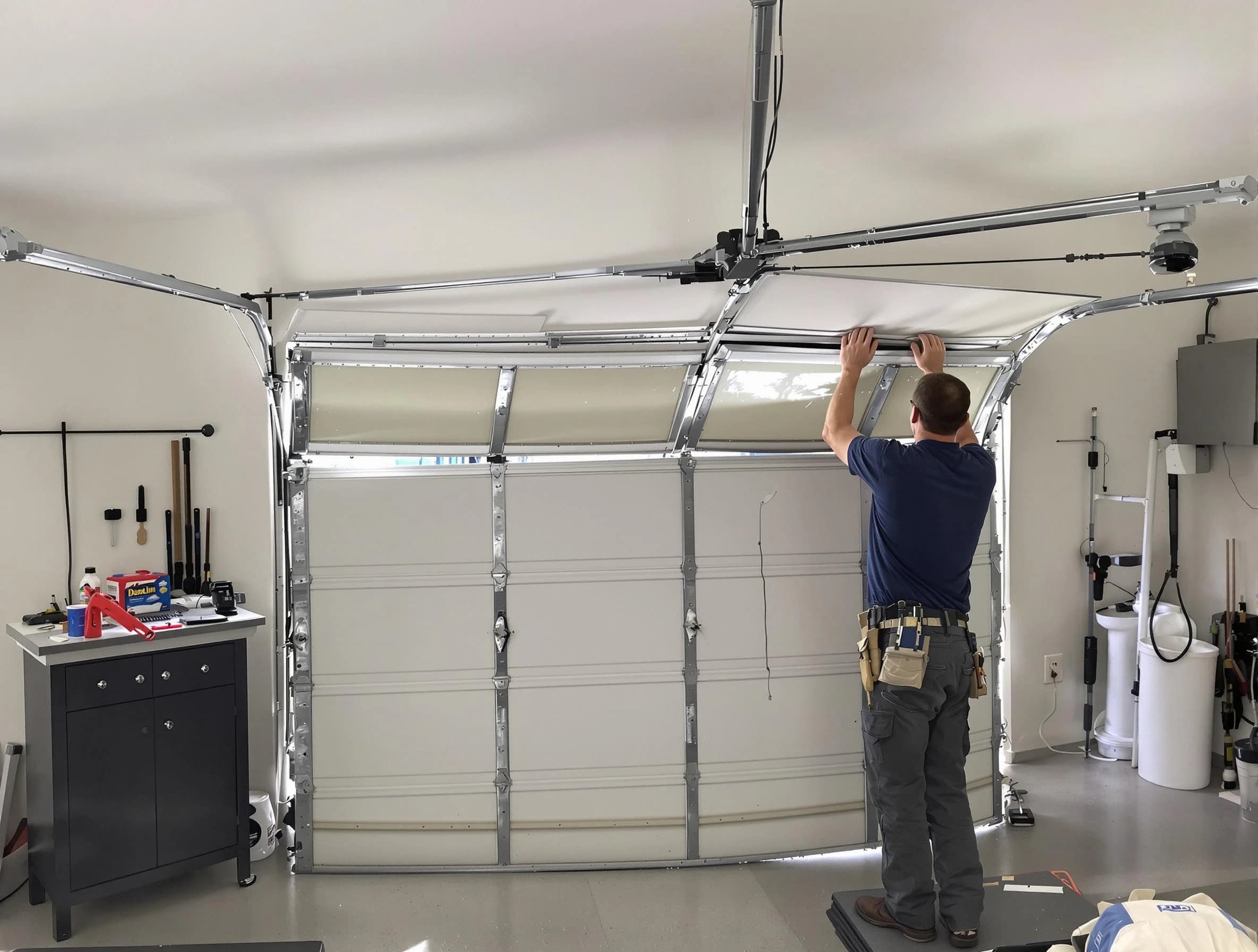 Margaret Garage Door Repair specialist performing precise section replacement on Margaret garage door