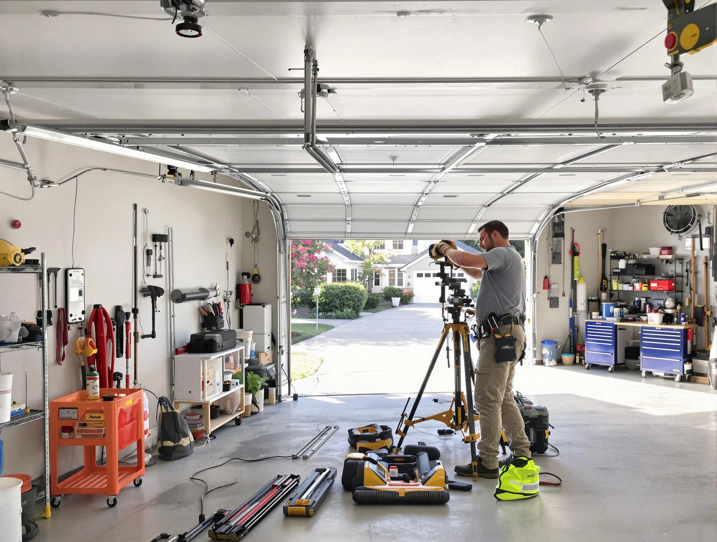 Margaret Garage Door Repair specialist performing laser-guided track alignment in Margaret
